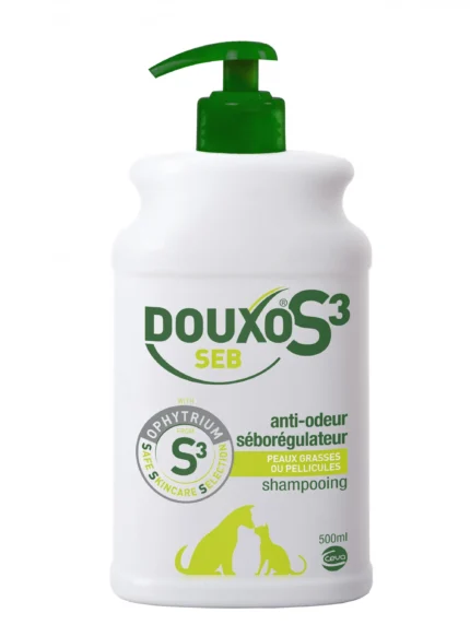douxo s3 seb champu 500 ml perros gatos piel grasa caspa seborrea mal olor