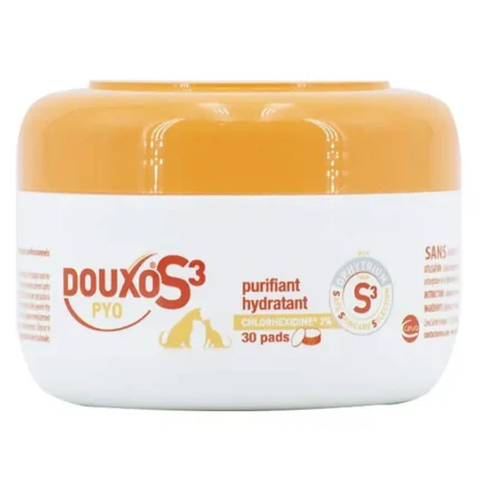 douxo s3 pyo pads perros gatos discos clorhexidina pliegues patas pododermatitis