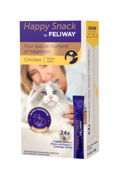 feliway happy snacks 24 sticks pollo gatos snack calmante pack ahorro gatos estrés