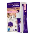 feliway happy snacks 24 sticks salmón gatos snack calmante pack ahorro gatos estrés
